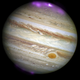 Jupiter’s aurorae. (Image: Joseph DePasquale, Smithsonian Astrophysical Observatory Chandra X-ray Center)